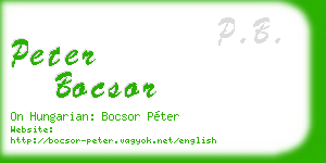 peter bocsor business card